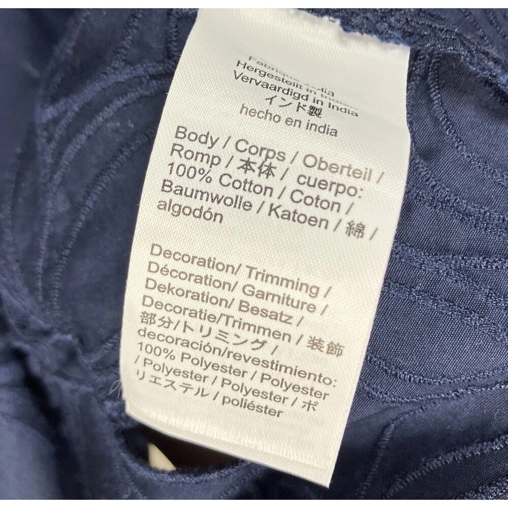 J Crew Tall Embroidered Shirt Dress Womens Blue Cotton Poplin Preppy Coastal - Picture 13 of 14